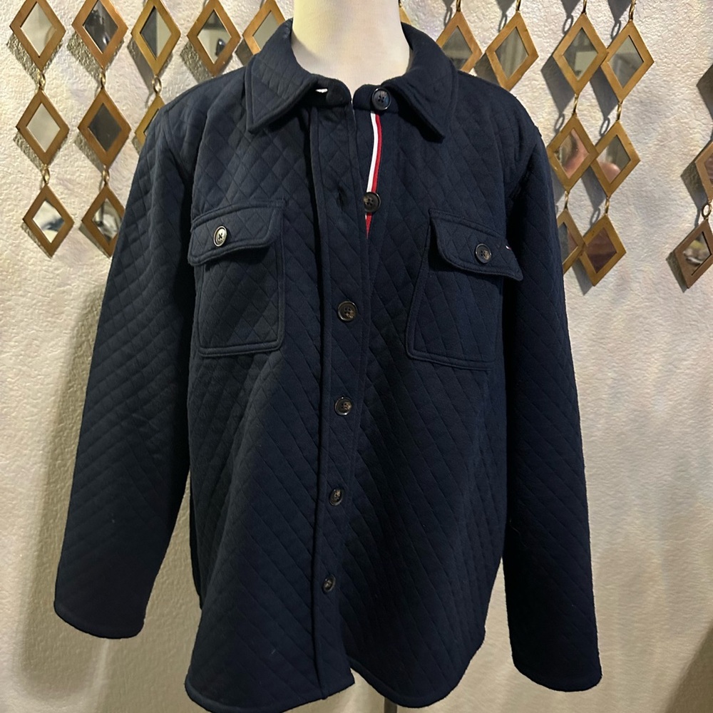 Tommy Hilfiger Women's Navy Quilted Shirt Jacket